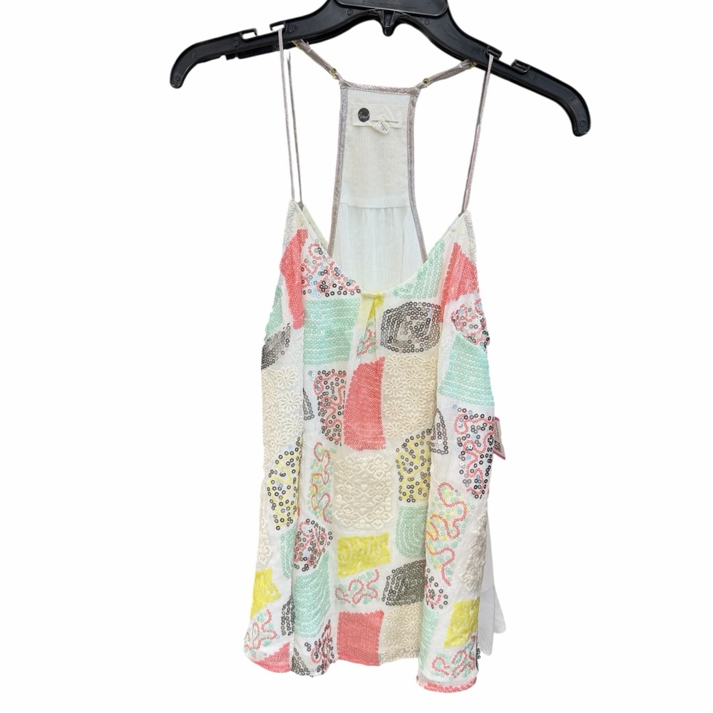 Anthropologie Floreat Louisa Patchwork Sequin Cami Tank Top XS Boho